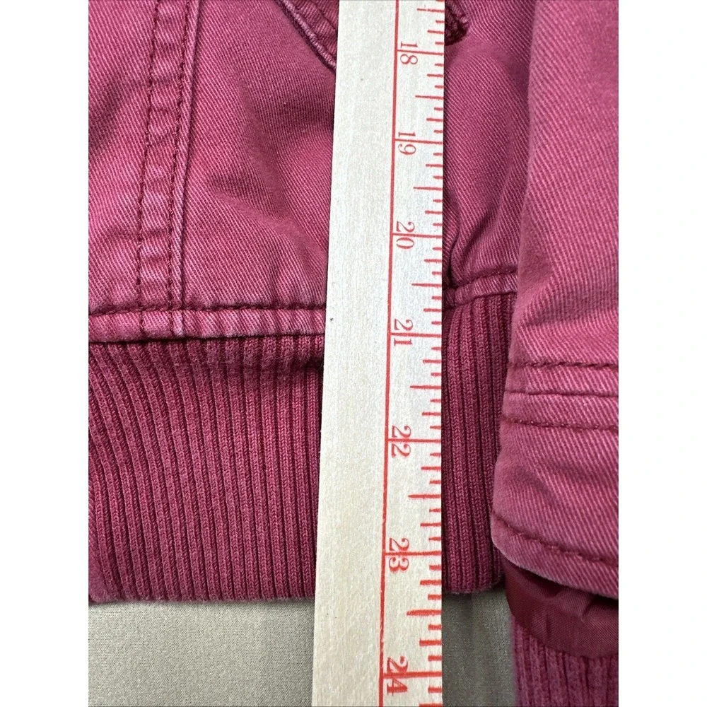 Vintage Mossimo Canvas Jacket Womens Large Button Zip Plaid Lined Y2K Red 2001